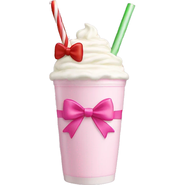 Pink Bow on a Christmas Milkshake  emoji