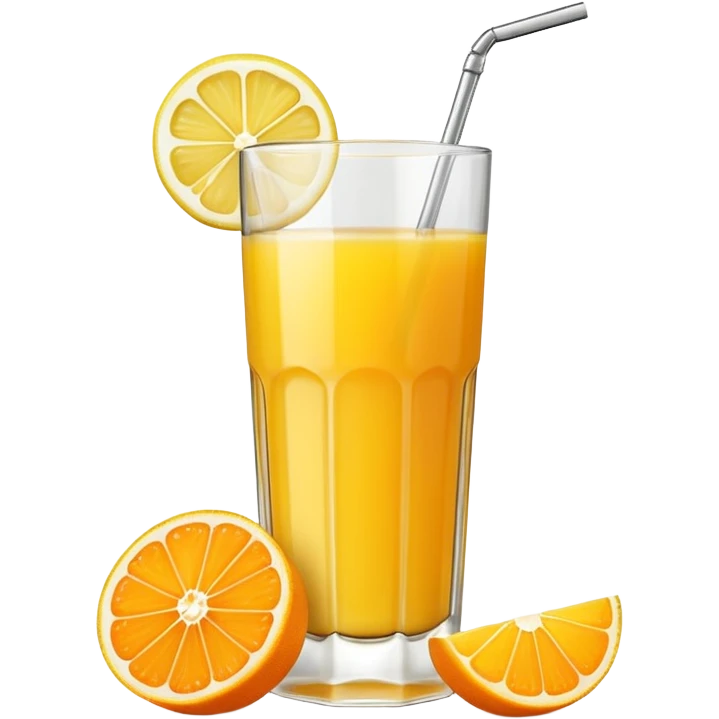 glass of orange juice with lemon on side  emoji