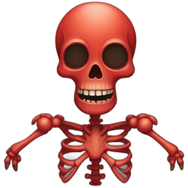 Spooky Red skeleton emoji