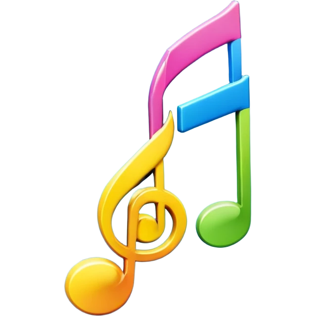 3D goofy music icon logo note  no background unique  emoji