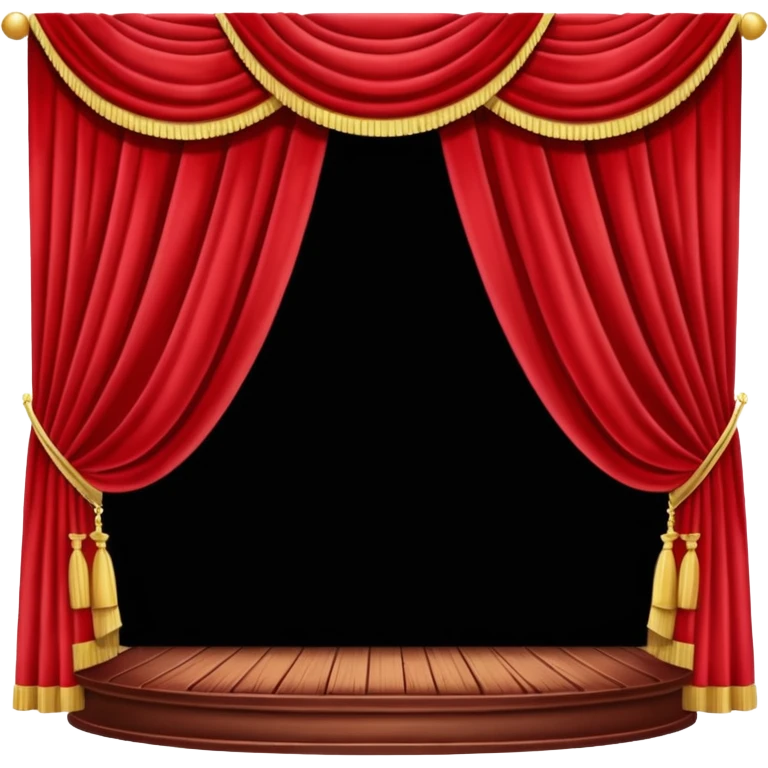 theater, red curtains , wooden stage emoji