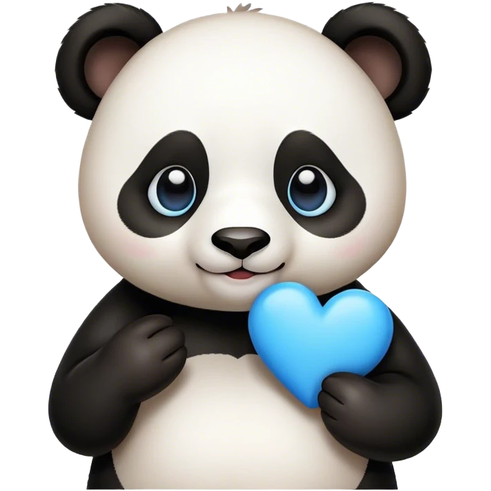 Panda and blue heart emoji