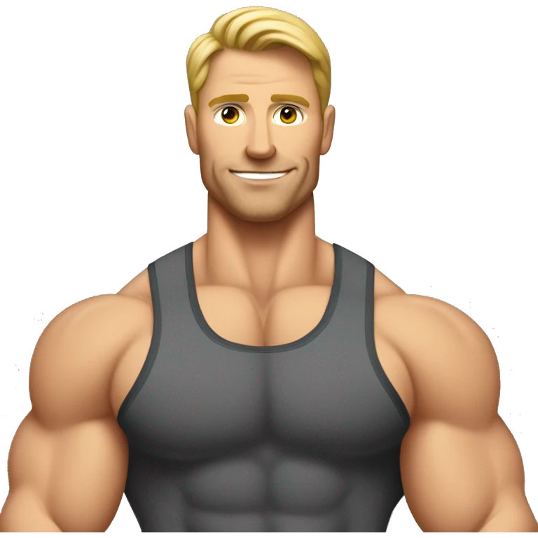 Caucasian gay bodybuilders sports emoji