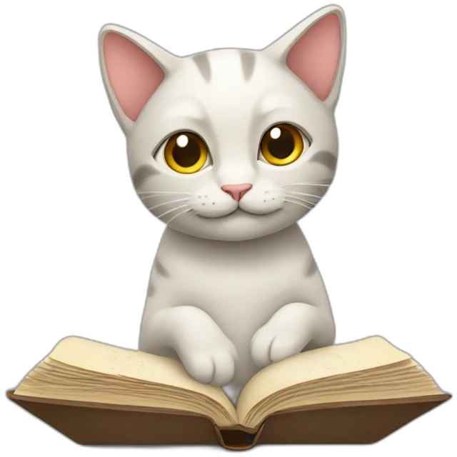 Cat reading emoji