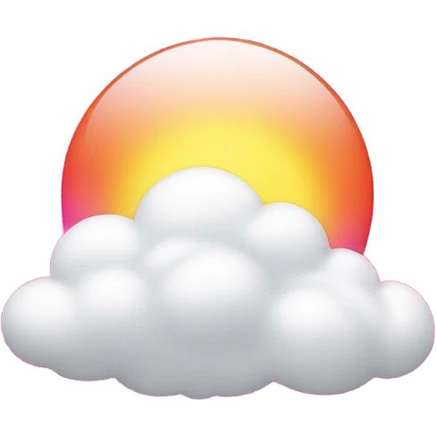 Cloud with a hot pink sun  emoji