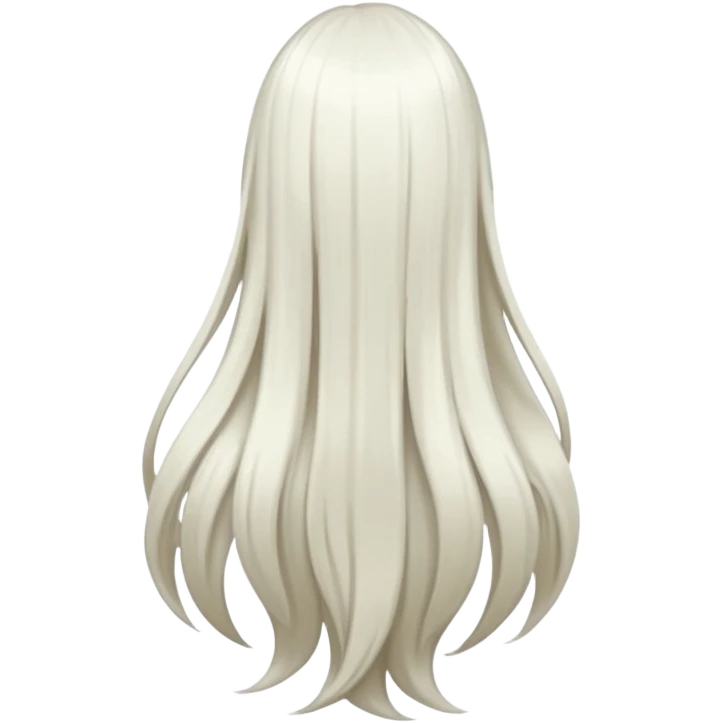 back view of long white hair emoji