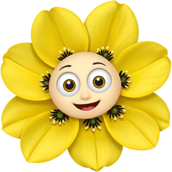 five leaved yellow anemone eyes mouth emoji