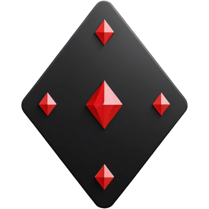 3d diamond shape matte black. diamond shape like on a playing card emoji