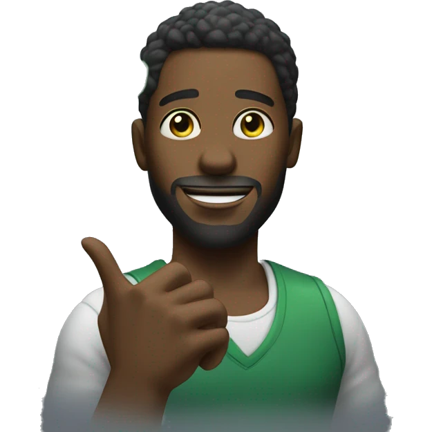 Black man, emitting a green mist from his armpits emoji