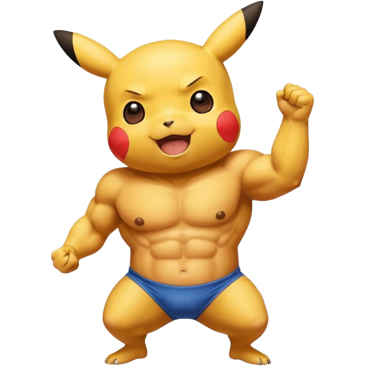 Pikachu cheering a bodybuilder in training  emoji