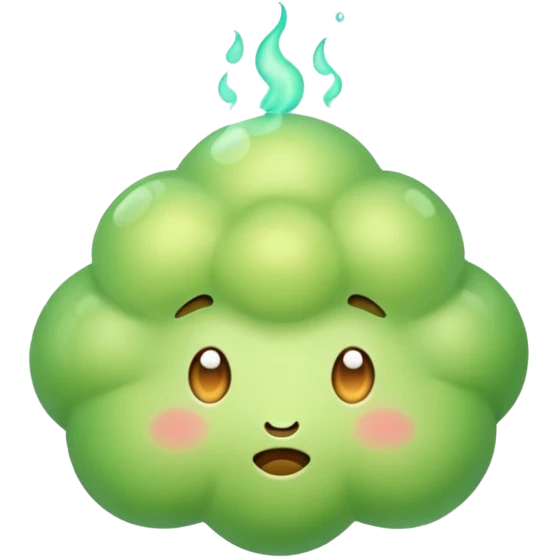 funny fart puff, light green emoji
