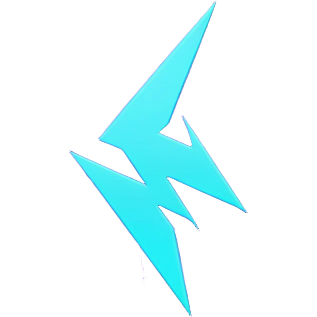futuristic minimalistic glowing lightning bolt symbol, neon purple and cyan light, dark background, sleek cyberpunk tech style, no face, 1:1 aspect ratio emoji