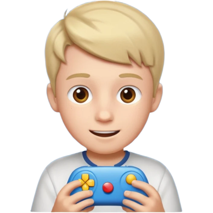 Boy playing a gae emoji