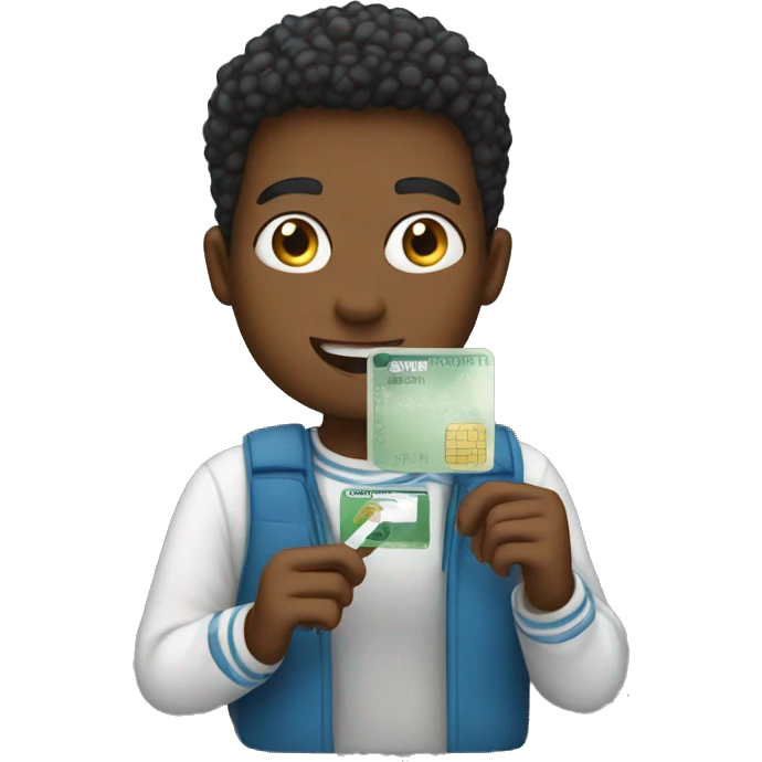 Student holding bank card emoji