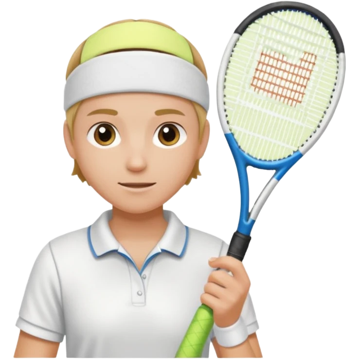 Tennis player with white sweatband emoji
