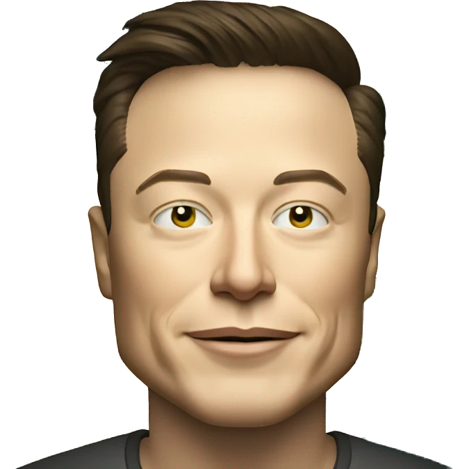 Elon musk com a bandeira do brasil emoji