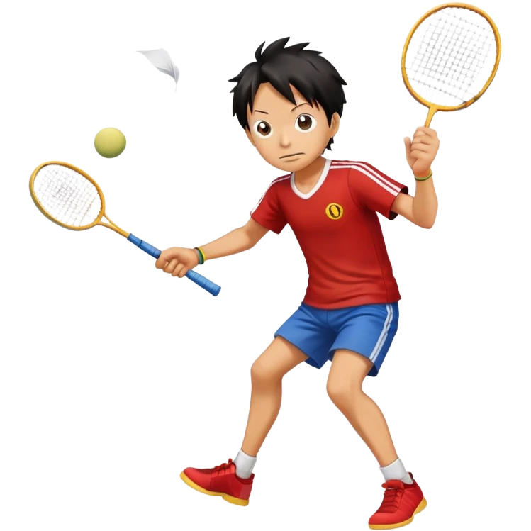 Luffy badminton playing emoji