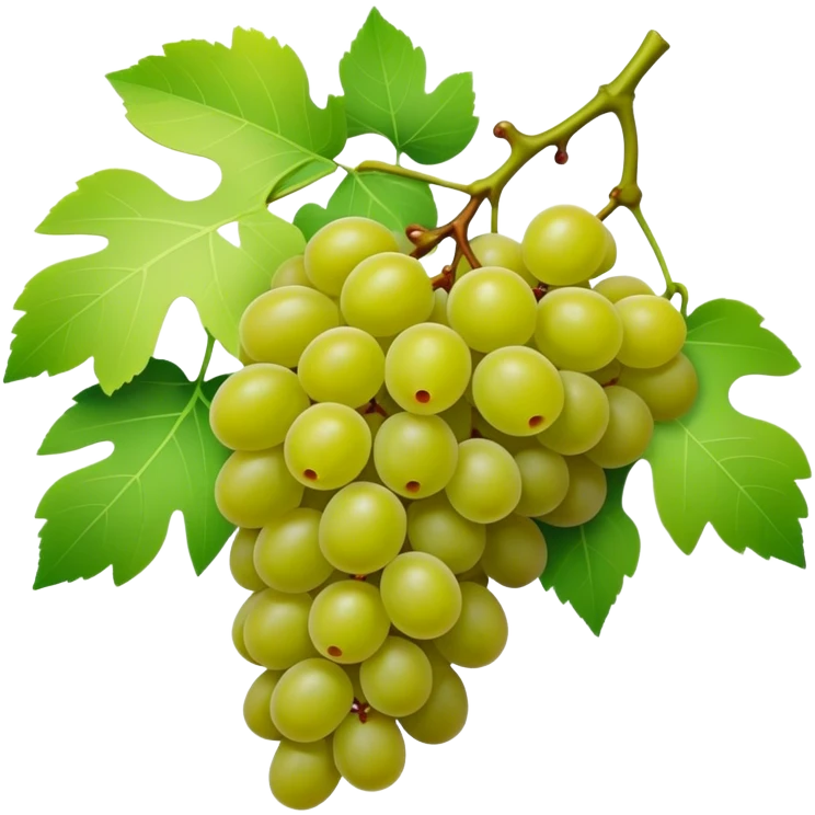 matcha colored grapes with matcha colored leaves emoji