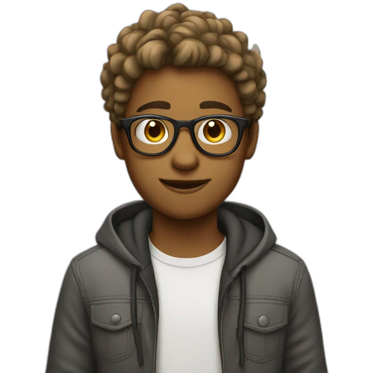White panamemian teenager with glasses emoji