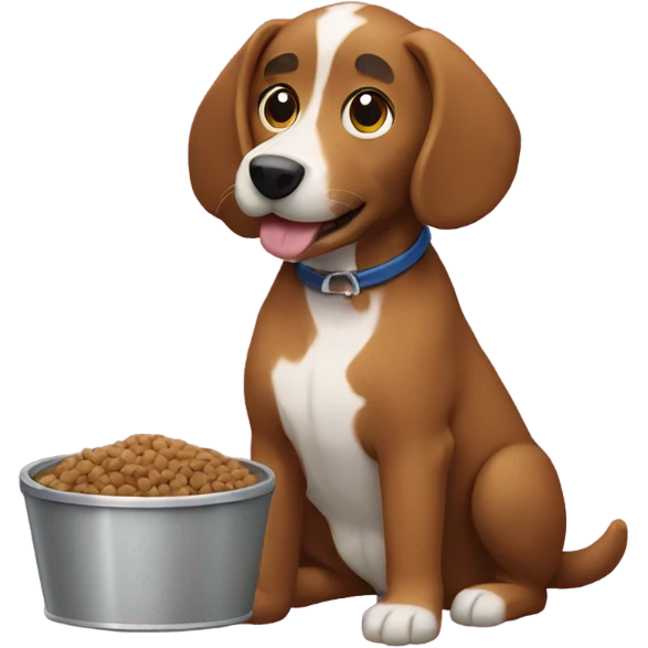 Dog eating kibble emoji