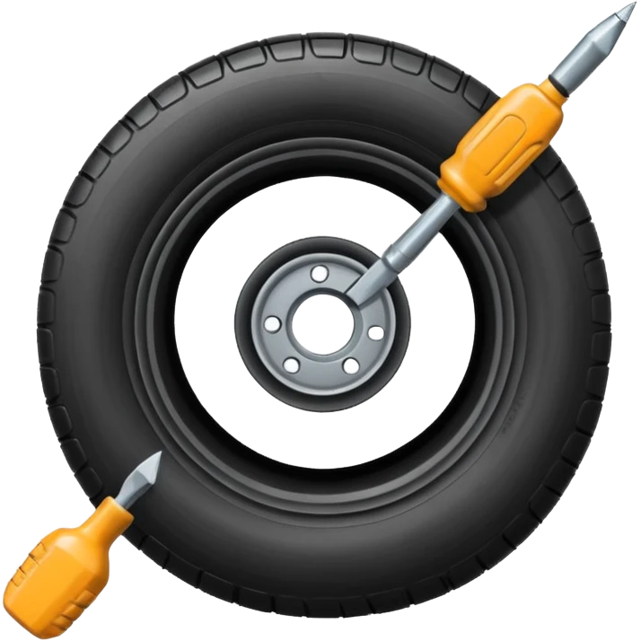 autoreifen emoji mit schraubenzieher emoji