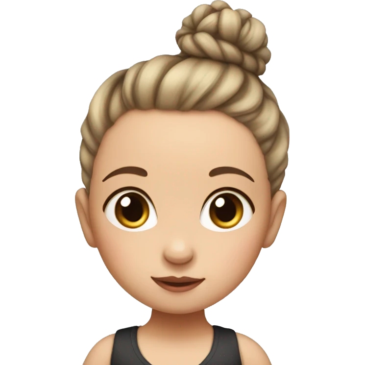 Baby girl with her hair tied up in a bun and she has white skin emoji