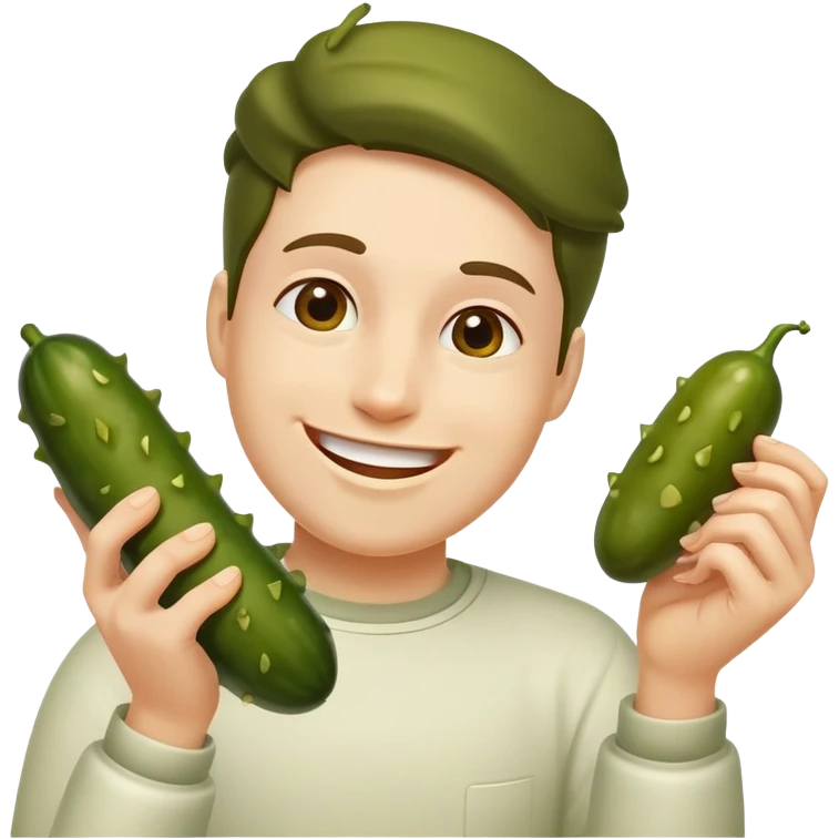 playing with a pickle emoji