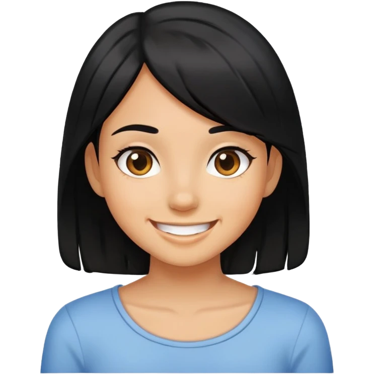 Girl with black hair griddying  emoji