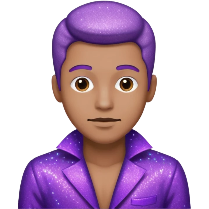 man supervisor wearing glitter purple glittery clothes emoji