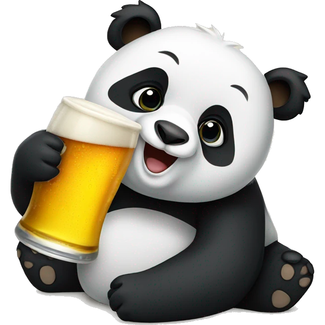Panda drinking beer emoji