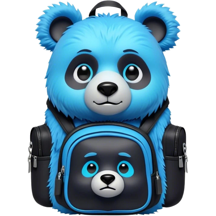 3D, adorable little Pixar style blue neon punk bear with a black backpack, ultra detailed, each lash, eye, and strand of fur is shown in stunning detail as though captured in a timeless photograph, rich textures, visually rich, so lifelike it feels like it could leap off the page at any moment emoji