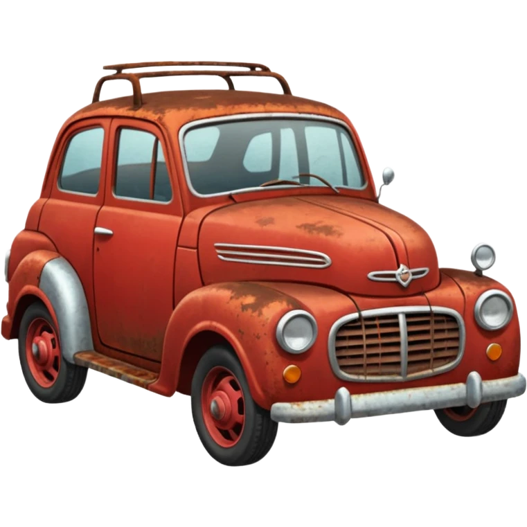 a red crappy car emoji
