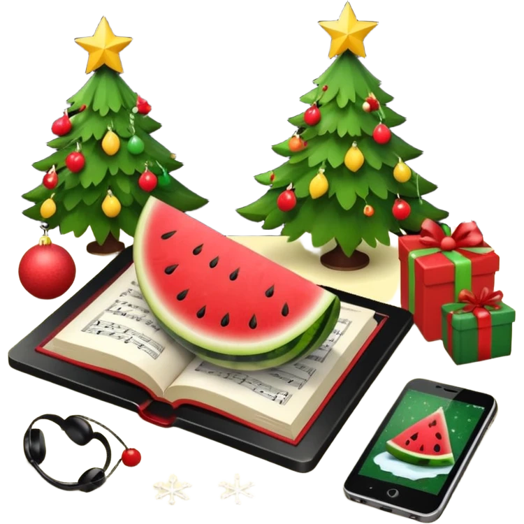 🍉📒🎼📵🎄❄️ emoji