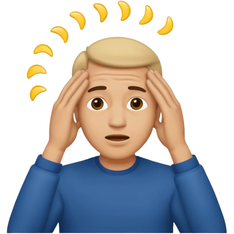 Man with his hands over his face, shaking his head emoji