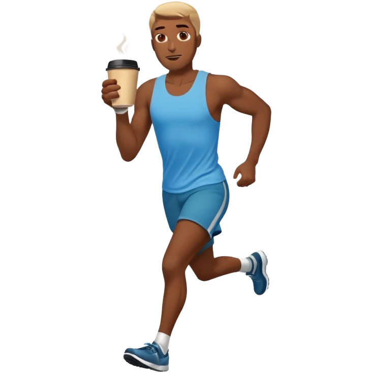 Morning Coffee Runner black man  emoji
