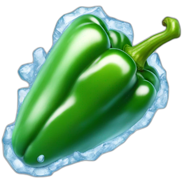 cold pepper, a pepper with ice effect surround it emoji