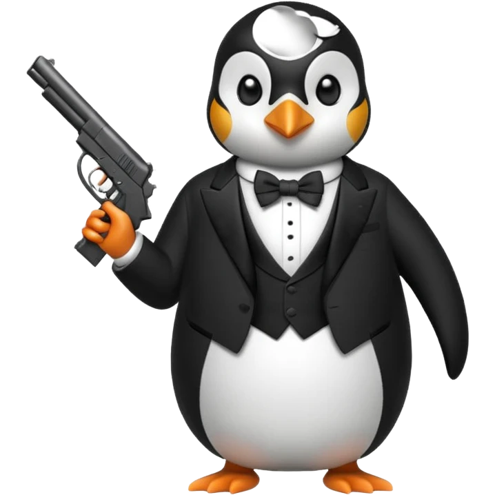 penguin with gun emoji