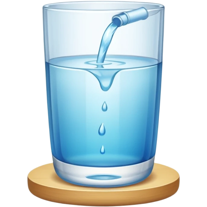 Show a glass filling with water step by step until it is full emoji