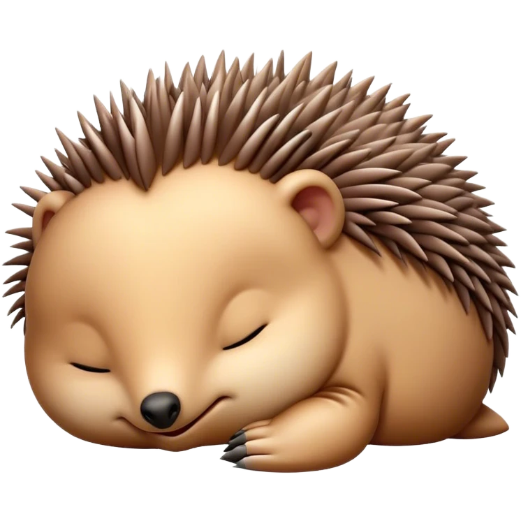 Meme-Worthy Cute Sleeping Echidna Portrait Emoji, Head resting peacefully with a contented smile, showcasing a delightfully compact build and a luxuriously soft spiky fur, eyes shut in a serene, restful nap, Simplified yet hilariously adorable features, highly detailed, glowing with a soft, drowsy light, high shine, relaxed and utterly lovable, stylized with an air of playful laziness, bright and heartwarming, soft glowing outline, capturing the essence of a comically sleepy echidna, so meme‐worthy it feels like it could instantly become the next viral sensation of adorable slumber! emoji