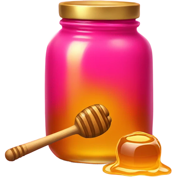 Hot pink jar of honey with wand  emoji