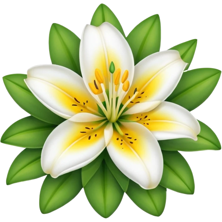 lily flower with eyes and smile no face emoji