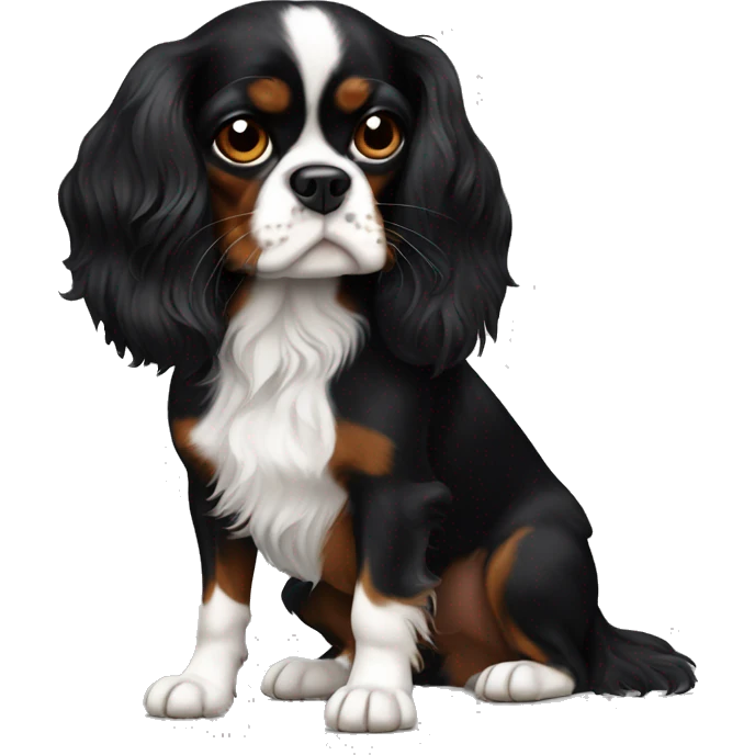Completely Black cavalier King Charles spaniel emoji