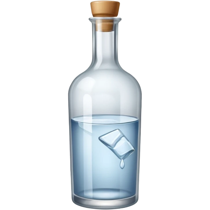 A bottle of vodka emoji in the style of Apple emoji with a handle and a window. emoji