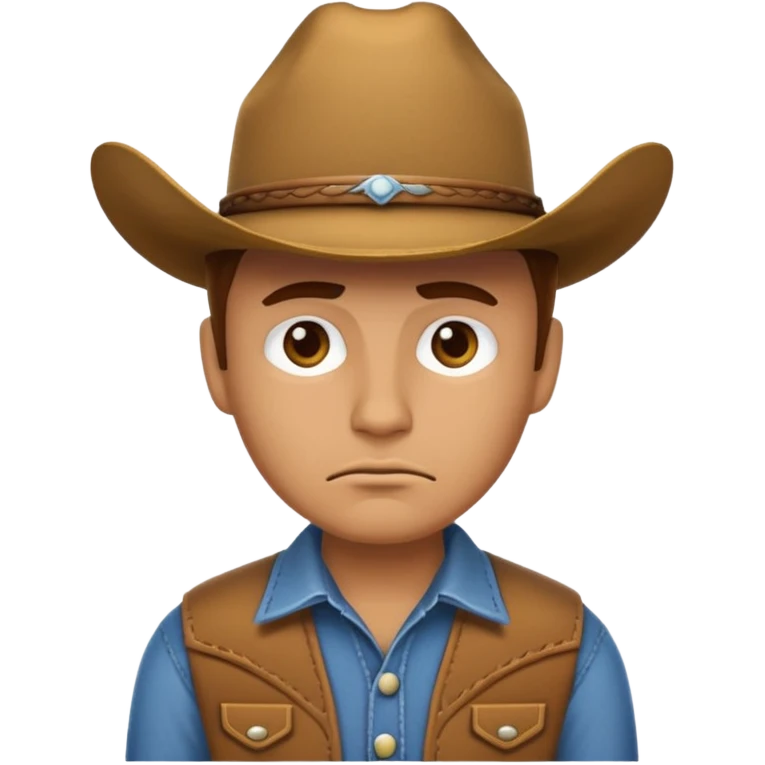 Cowboy emoji frowning emoji