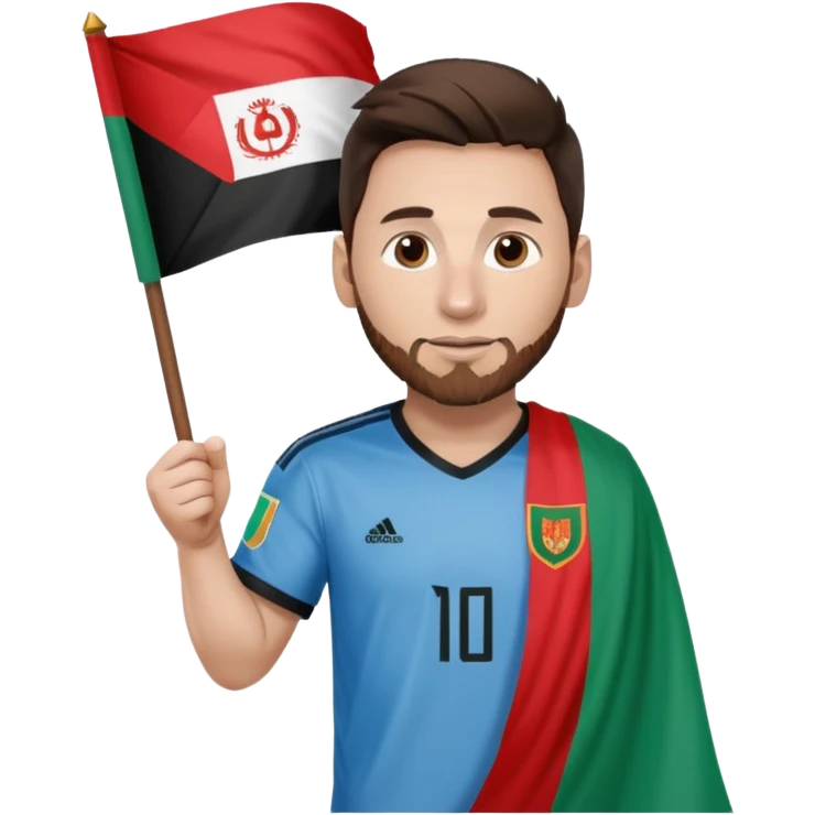 Messi mit Afganistan flagge emoji