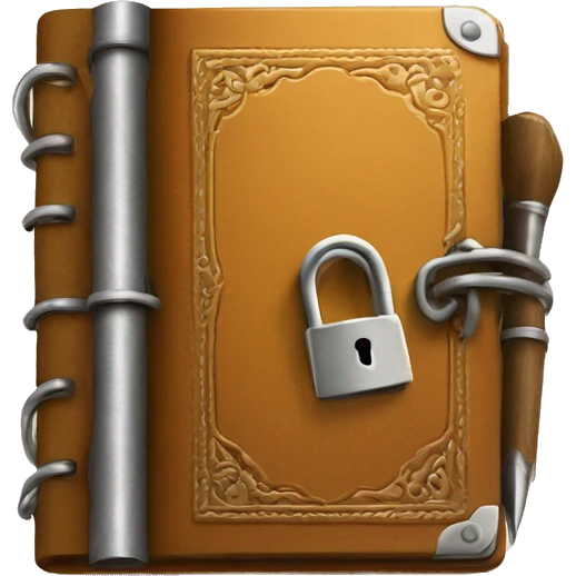 vintage diary with lock emoji