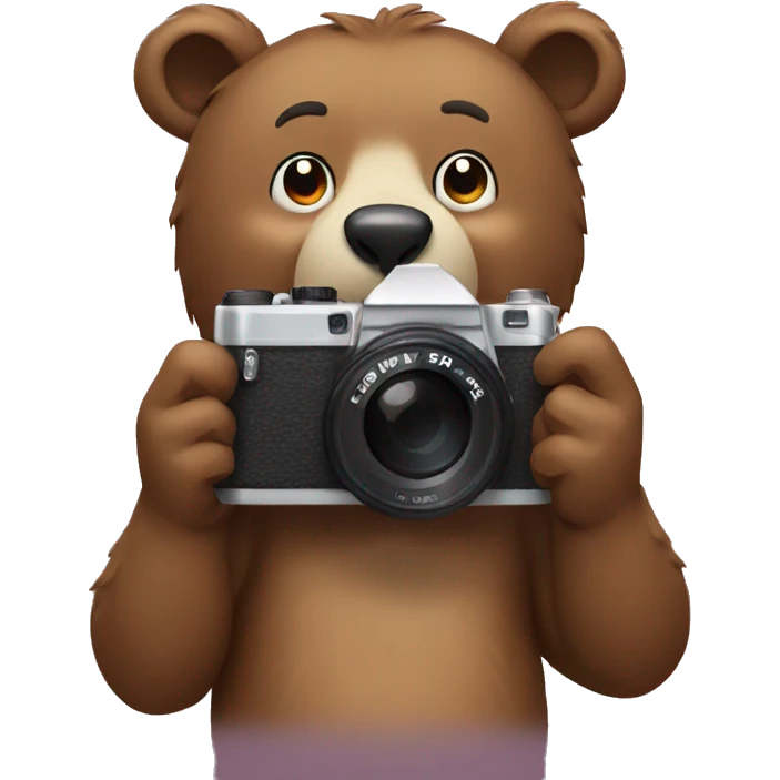 Bear taking photo emoji