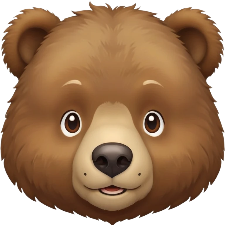 Cute Russian brown bear head, friendly expression, front view emoji