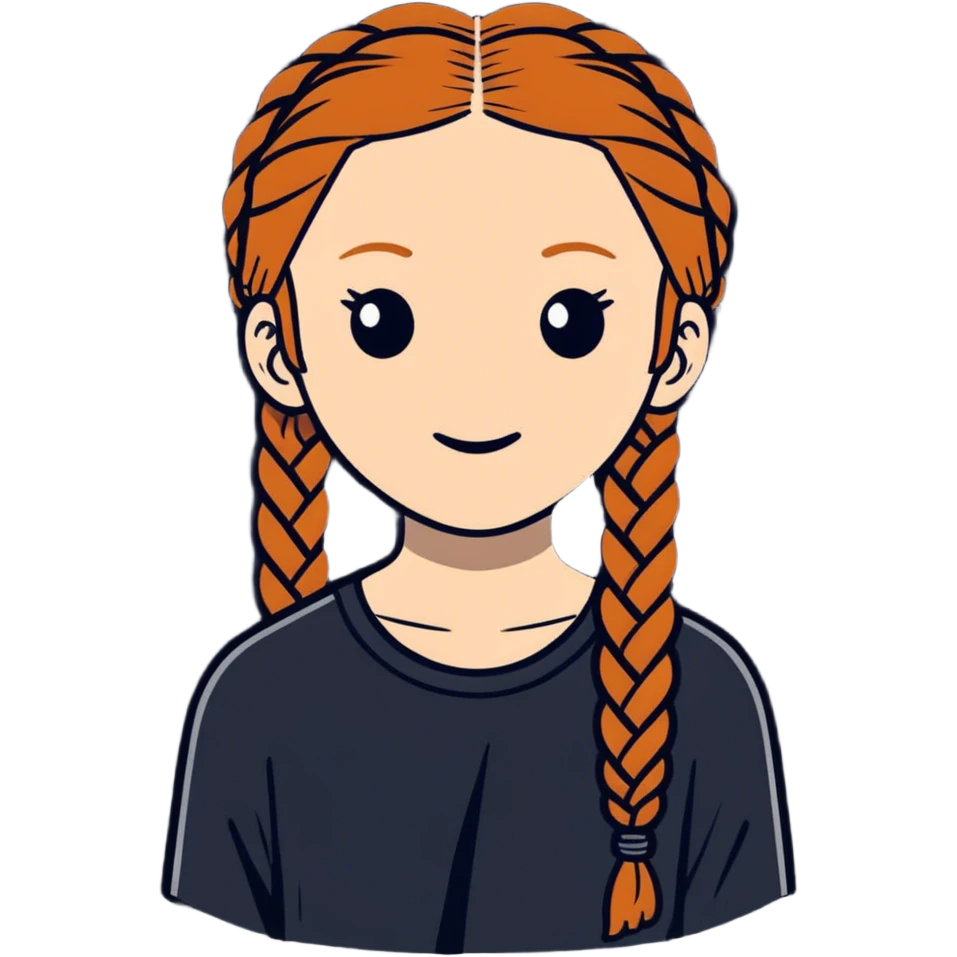 Ginger hair with braids emoji