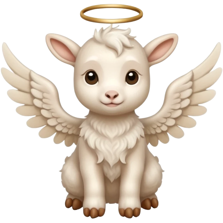 beige baby goat with angel wings  emoji